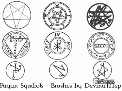 异教徒符号图章PS画笔素材-玩吧资源站