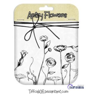 植物美丽花朵儿素描ps笔刷下载-玩吧资源站