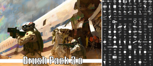 插画艺术创作笔刷PS画笔素材-玩吧资源站