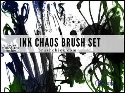 墨水泼溅绘画ps笔刷下载-玩吧资源站