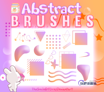 三角、方块、园点等几何图形元素装扮PS美图笔刷-玩吧资源站
