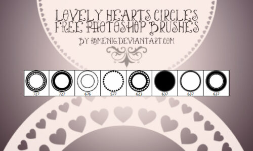 罗盘式爱心符号图案PS笔刷-玩吧资源站