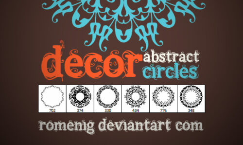 涂鸦风格的万花筒花纹pS笔刷素材-玩吧资源站