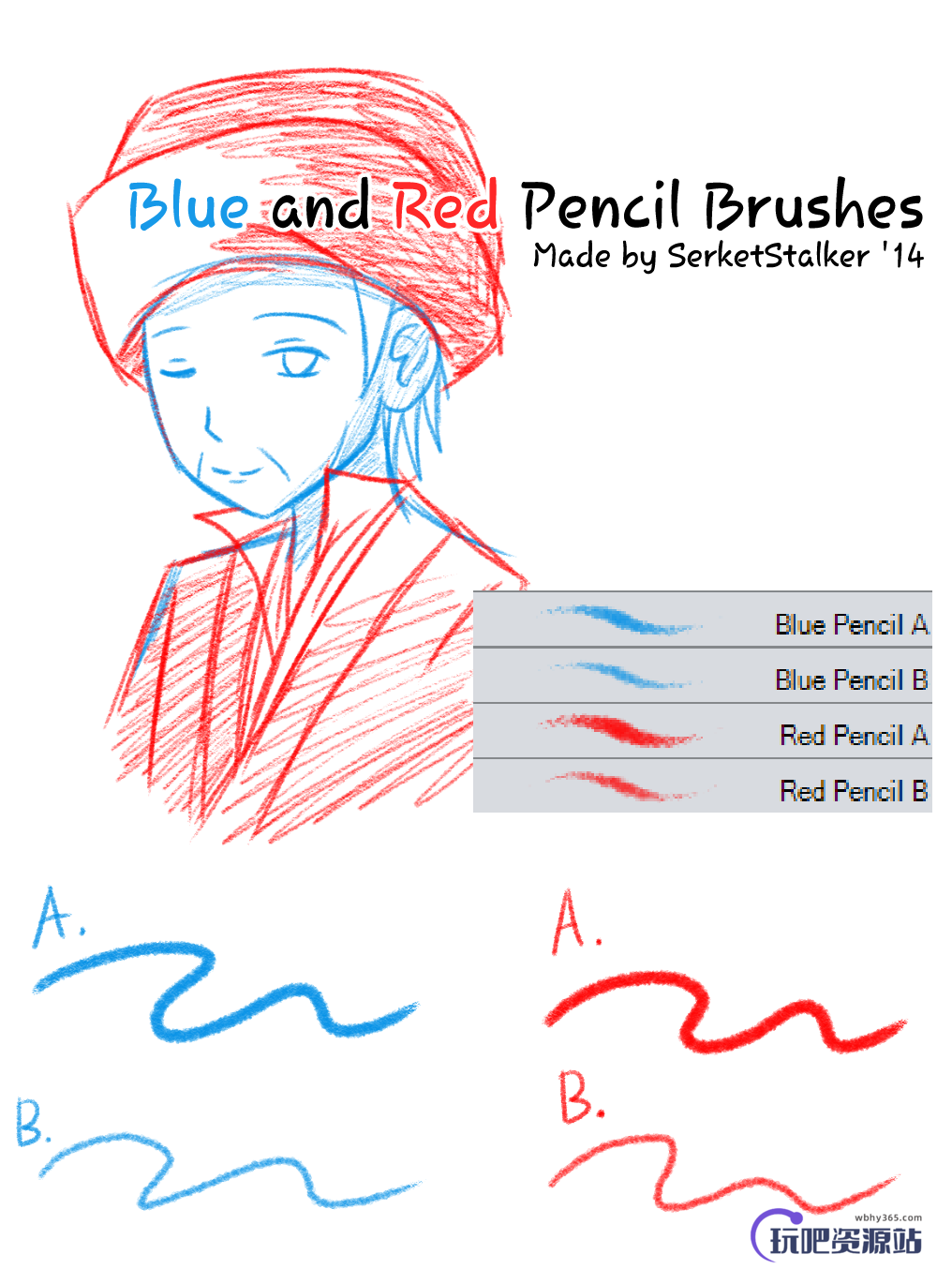 铅笔、蜡笔笔触sut笔刷CLIP STUDIO PAINT 画笔下载