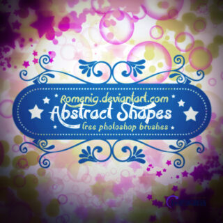 五彩斑斓的图形元素魔幻背景装饰PS笔刷-玩吧资源站