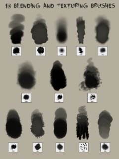 13种混合纹理笔触效果PS笔刷下载-玩吧资源站
