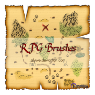 RPG游戏地图元素PS笔刷素材-玩吧资源站