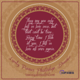 欧式复古风格的PS印花图案笔刷-玩吧资源站