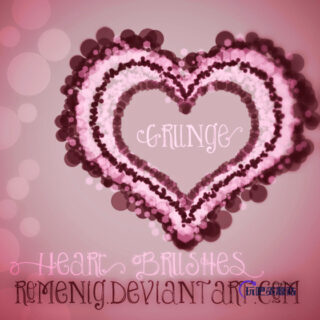 梦幻爱心、心形图案PS笔刷素材-玩吧资源站