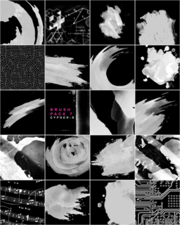 一套混合类电路板纹理、刷子涂抹纹理、五线谱等PS笔刷素材下载-玩吧资源站