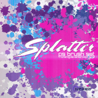 油漆水墨滴溅纹理效果PS笔刷素材免费下载-玩吧资源站