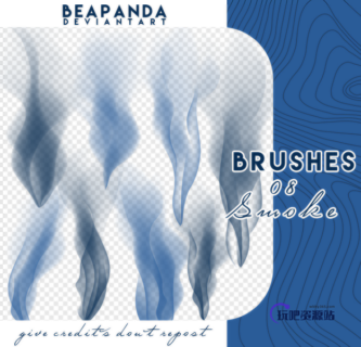 高级烟雾、炊烟效果PS笔刷素材-玩吧资源站