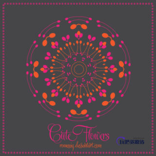 可爱手绘线条对称小清新花纹图案PS笔刷-玩吧资源站