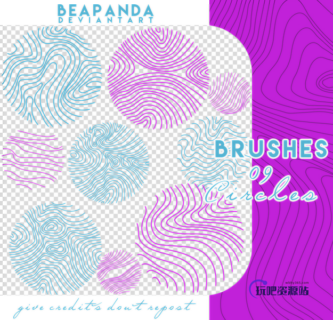等高线纹理效果PS笔刷素材-玩吧资源站