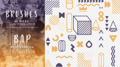 数字、几何、符号等元素类型PS笔刷-玩吧资源站