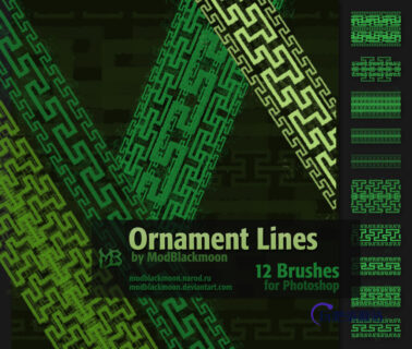 12种回型花纹、中国传统印花PS笔刷素材-玩吧资源站