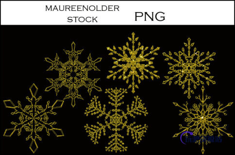 精美雪花、冰晶形状PS图形笔刷（PNG图片格式）-玩吧资源站