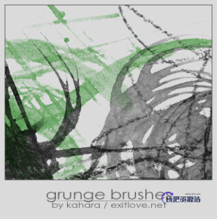 油墨、水墨混乱污渍纹理PS笔刷-玩吧资源站