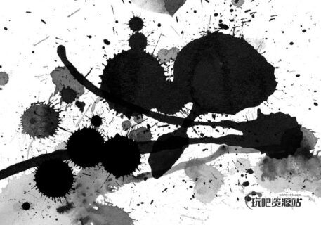 油墨、水墨液体滴溅PS笔刷素材-玩吧资源站