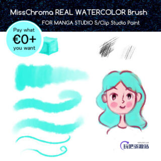漫画工作室专用 – 真正的水彩画笔（非PS笔刷，CSP画笔）-玩吧资源站