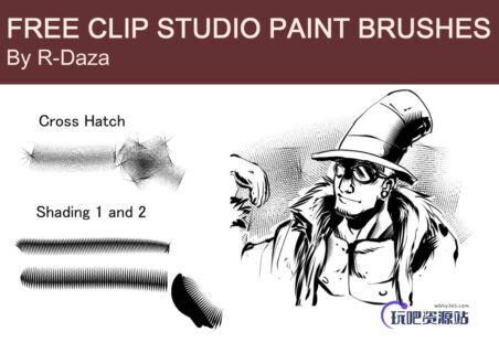 免费 CSP-漫画工作室专用笔刷-玩吧资源站