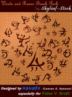 神秘文字符号印记PS笔刷素材-玩吧资源站