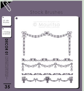 花式窗帘装扮图案素材PS笔刷-玩吧资源站