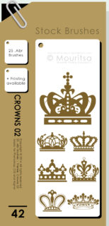 漂亮华丽的皇冠图案PS笔刷-玩吧资源站