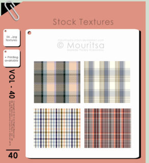 6种花式格子布纹理PS笔刷素材（JPG图片格式）-玩吧资源站