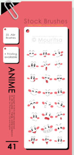 35种笑脸表情图片PS笔刷素材-玩吧资源站