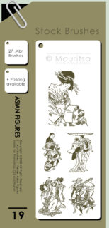 日本浮世绘花纹图案PS笔刷素材-玩吧资源站