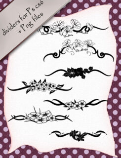 精美的手绘喇叭花印花图案PS笔刷-玩吧资源站