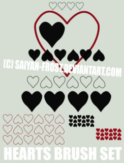 爱心、心形图案标志PS笔刷-玩吧资源站