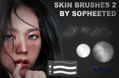 雀斑、斑点、斑纹PS笔刷素材-玩吧资源站