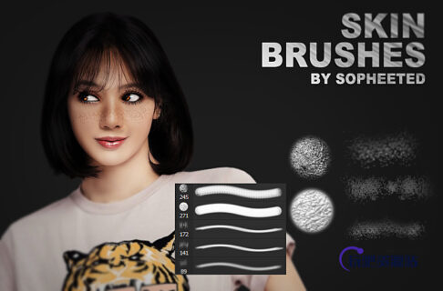 雀斑纹理、高清皮肤肌肤纹理材质PS笔刷-玩吧资源站