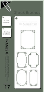 欧式手绘边框艺术花纹图案PS笔刷素材-玩吧资源站