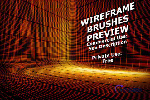 3D线框素材PS笔刷-玩吧资源站