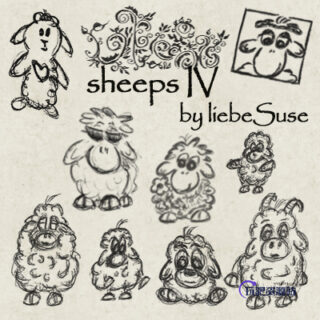 童趣涂鸦小羊、绵阳涂鸦PS笔刷-玩吧资源站