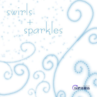 点划线式植物印花图案PS笔刷素材-玩吧资源站