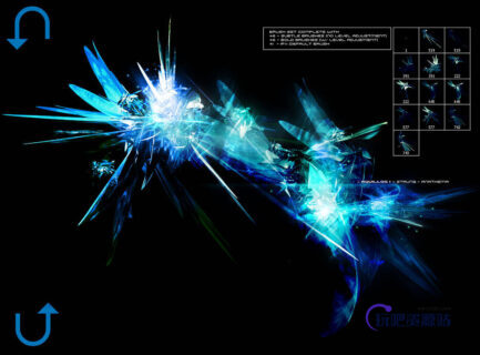 6种绚烂光影结晶效果PS笔刷素材-玩吧资源站