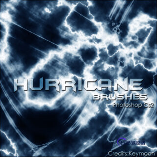 恐怖雷鸣闪电飓风、暴风雨效果PS笔刷-玩吧资源站