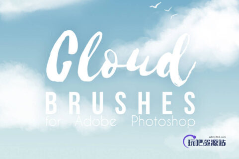 云彩、云朵效果背景PS笔刷-玩吧资源站