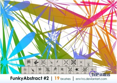 光影、光线、射线涂鸦散射PS笔刷素材-玩吧资源站