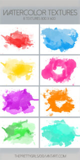 手绘水彩、油漆涂抹真实纹理PS笔刷（JPG格式文件）-玩吧资源站