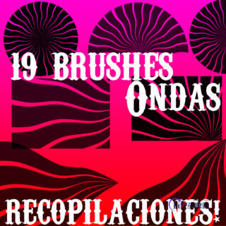 19种波浪散射、太阳光辉照耀纹理PS笔刷素材-玩吧资源站