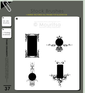 精美欧式画框、相框印花PS笔刷素材-玩吧资源站