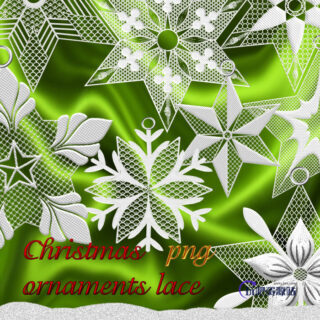 十字绣圣诞节装饰雪花印花PS笔刷素材（PNG透明格式图片文件）-玩吧资源站