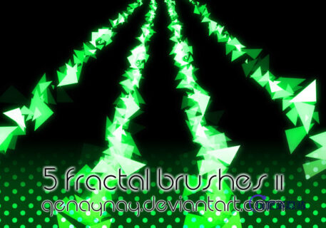 5种分形三角形图案PS笔刷素材-玩吧资源站