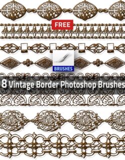 8种花哨的Photoshop边框笔刷-玩吧资源站