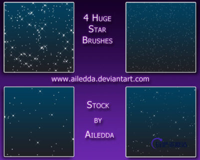 4种高清星空效果PS笔刷素材-玩吧资源站